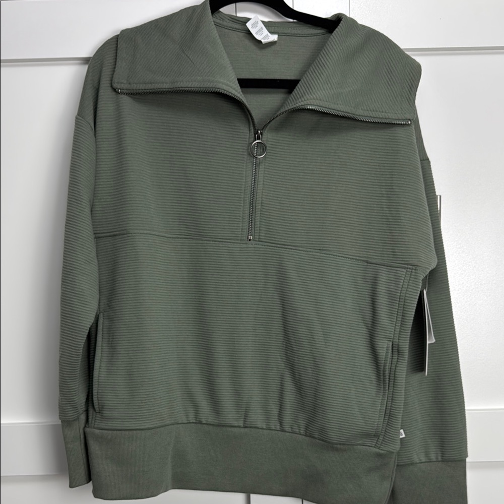 Women’s Green Half-Zip Sweater